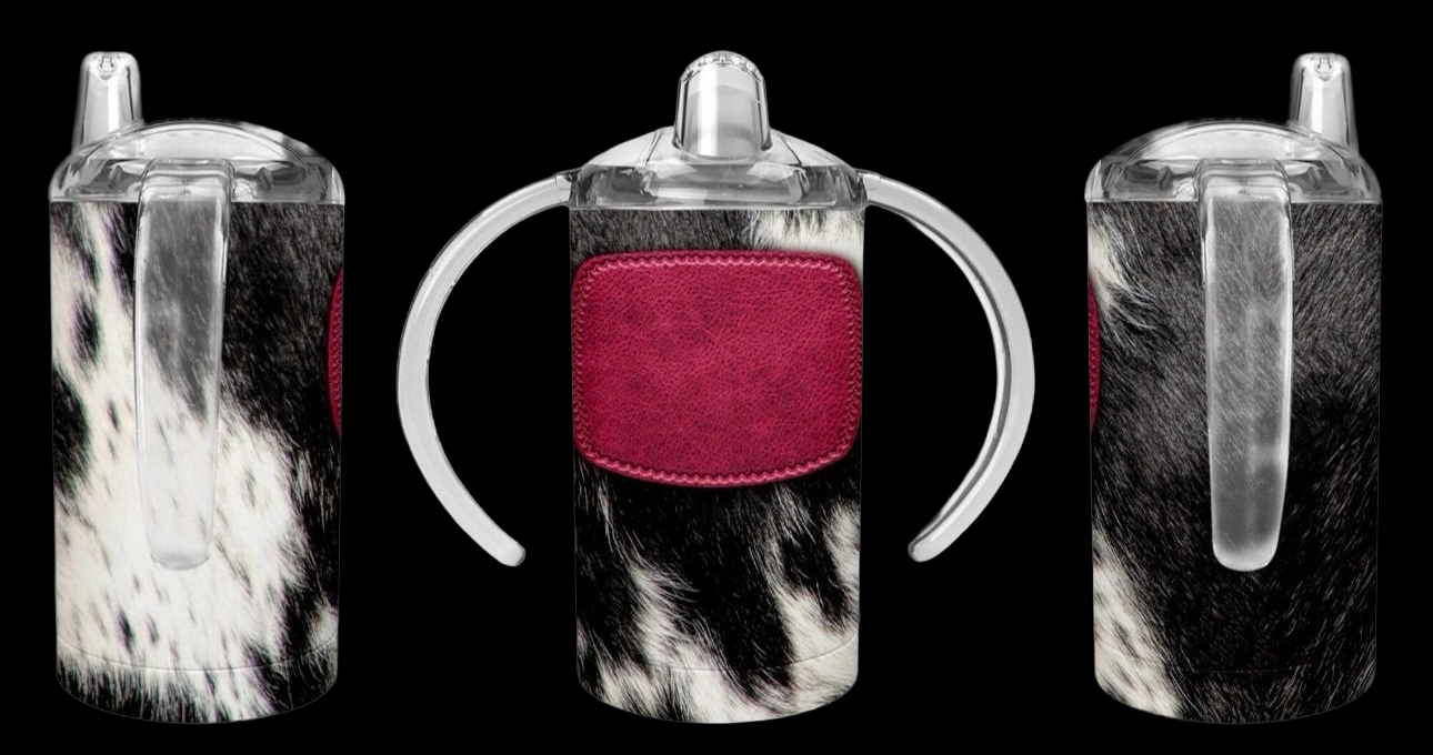 Custom Cowhide Sippy Cup
